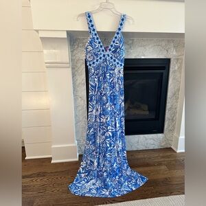 Lilly Pulitzer Blue and White Floral Dress